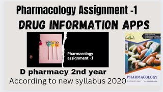 Pharmacology assignment D pharmacy 2nd year Drug information apps according to new syllabus [upl. by Bear109]