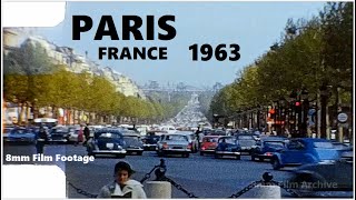 Paris France 1963  Beautiful Day in Paris  8mm Film Footage [upl. by Herrick913]