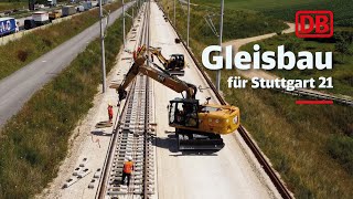 Gleisbau für Stuttgart 21  Deutsche Bahn baut auf den Fildern [upl. by Arva]