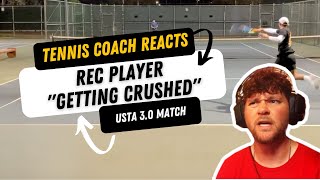 Tennis Coach Reacts to 30 Rec Player Getting Crushed [upl. by Adolfo412]