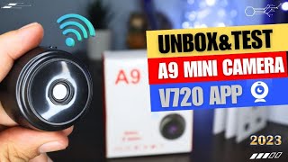 A9 Mini Camera  v720 APP Setup and Tutorial Guide  Review Test and Unboxing  2023 [upl. by Giuditta]