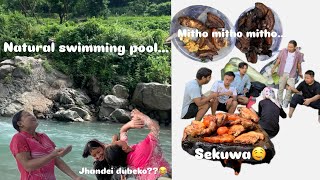 Vlog8Hiking to Shera khola Dhungama poleko sekuwa was lit Alina Rumdali [upl. by Eanyl127]