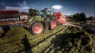 Fendt 516 Cabview mit Pöttinger Ladewagen am Grashäckseln [upl. by Attaynik478]