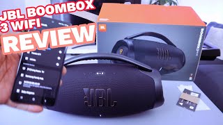 JBL Boombox 3 WIFI Portable Wireless Speaker Review JBL Boombox 3 Setup WIFI Bluetooth with AUDIO [upl. by Odlonyer]