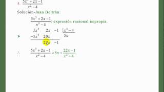 Expresiones racionales propias e impropias [upl. by Eissahc]