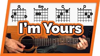 Im Yours Guitar Tutorial Jason Mraz Easy Chords Guitar Lesson [upl. by Aibar]