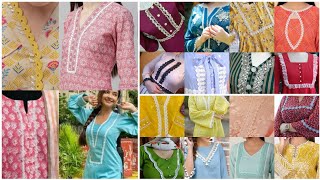 30 Lace neck design on KurtisPunjabi suit  Punjabi cotton suit lace design  Lace neck designs [upl. by Nicolas]