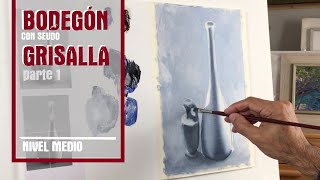 Cómo pintar al óleo 🖌🖼 un bodegón con seudo GRISALLA [upl. by Ailsun]