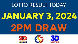 Lotto Result JANUARY 3 2024 2PM Wednesday [upl. by Crofton995]