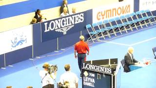 Danell Leyva his dad  coach at EF HB Worlds 2009 London [upl. by Trainer]