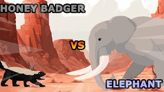 Elephant vs Honey Badger  Elephant vs Wild Animals Level Challenge S1  Animal Animation [upl. by Veradis]