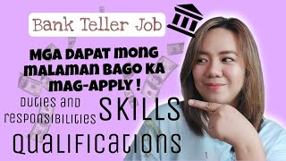 Bank Teller Job  Mga dapat mong malaman bago ka magapply [upl. by Nyraf]