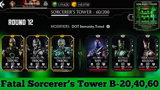 Fatal Sorcerer’s Tower Boss Battle 60 amp 2040 Fight  Reward MK Mobile [upl. by Anaihk]