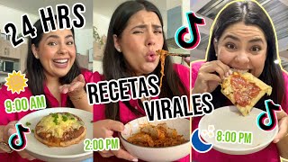 24 HRS Comiendo Recetas Virales  RebeO [upl. by Nogas]