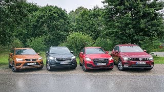 Seat Ateca vs Skoda Kodiaq vs Audi Q2 vs Volkswagen Tiguan [upl. by Arrekahs]