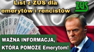 List z ZUS dla emerytów i rencistów Jakie są 2 ważne informacje które powinien znać każdy emeryt [upl. by Malkin552]