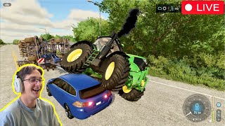 🔴LIVE How Not To Farm 101  Farming Simulator 22 Multiplayer [upl. by Kwang106]