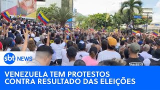 Manifestantes protestam contra a falta de transparência nas eleições venezuelanas [upl. by Kaete]