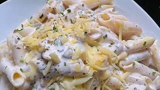 Pâte penne au poulet en sauce blanche aux champignons [upl. by Esertak]