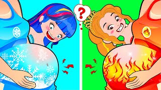 Hot Pregnant vs Cold Pregnant  Awkward Pregnancy Situations With the Fire and Icy Girl [upl. by Niak]