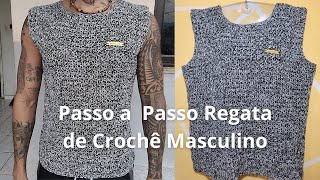 CAMISETA REGATA MASCULINA EM CROCHÊ [upl. by Nilerual]