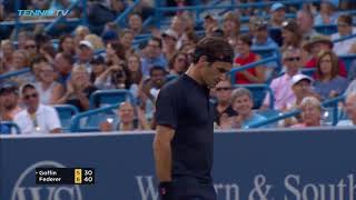 Stunning Roger Federer rocket forehand  Cincinnati 2018 SemiFinal [upl. by Nibur]