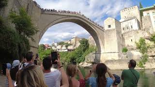 Mostari ugrás  Mostar jumping from a bridge 2024 [upl. by Zinn396]