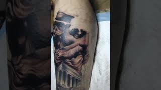 Greek Mythology Tattoo Halfway Finished tattoo tattooreveal greekmythology poseidon [upl. by Lorn]