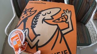 Little Caesars Pizza 2N1 Super Cheese  Peter Eats [upl. by Elletnwahs]