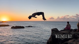 Waimea bay cliff jumpingOahu Hawaii [upl. by Lorine122]