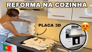 REFORMA NA COZINHA SEM QUEBRA QUEBRA  PLACA ADESIVA 3D SHEIN [upl. by Hu]