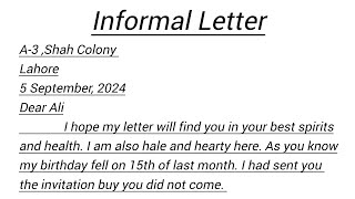 Letter writing  Informal Letter  How to write informal letter in english letter letterwriting [upl. by Matland]