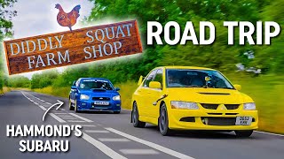 We road tripped to Clarksons Farm in our tuned Subaru and Evo [upl. by Merrill739]