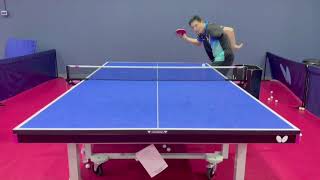 Butterfly Training Tips with Ju Mingwei  Forehand Sidespin Underspin Serve [upl. by Odlonra]