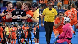 Maurits Telgenkamp vs Germanys Niklas Wellen furious clash after hockey final in Paris Olympics [upl. by Liek97]