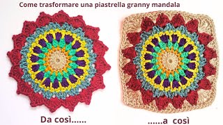 Come trasformare una piastrella circolare in una piastrella granny quadrata [upl. by Vel]