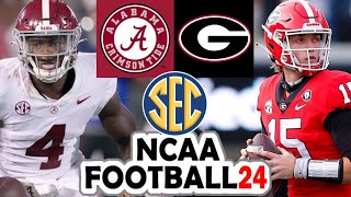 Alabama vs Georgia 12223 Simulation 2023 Rosters for NCAA 14 [upl. by Cleres]