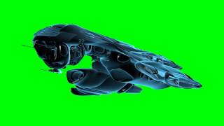 futuristic UFO ship in green screen free stock footage [upl. by Oirazan]