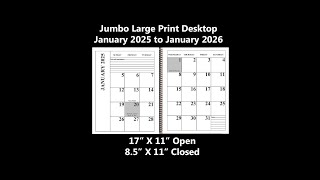 Jumbo Large Print Desktop 2025 Calendar [upl. by Eniarrol]