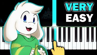 Undertale  His Theme  VERY EASY Piano tutorial [upl. by Matusow]