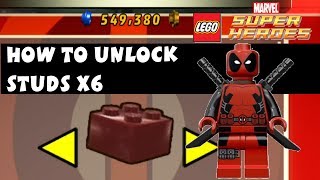 Lego Marvel Super Heroes  How to Unlock Studs X6 Deadpool Brick [upl. by Aisatna]