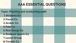 ACCA AAA Essential Questions UPDATED  Punya Aggarwal  beingacca [upl. by Ellinad]