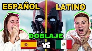 REACCIÓN a DOBLAJE LATINO 🇲🇽 vs ESPAÑOL 🇪🇸 DEADPOOL 😱 como es posible [upl. by Ahsenid619]