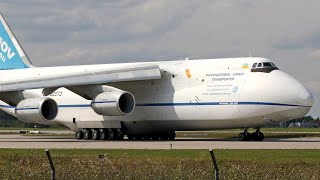 ANTONOV 124100 UR82073 LANDING  DONCASTER AIRPORT UK [upl. by Bouley915]