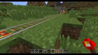 Minecraft  Powered Rail and Minecart Basic Track Setup [upl. by Bernstein]