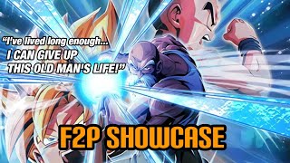 Cool LR  100 F2P EZA PHY LR Master Roshi Lvl 10 Links F2P Showcase  DBZ Dokkan Battle [upl. by Mehalek]