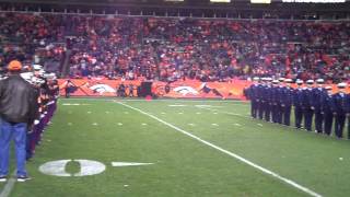 The USAFA Drum amp Bugle Corps perform at the Broncos  Chiefs Game 17 Nov 2013 [upl. by Bergren920]