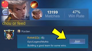 I PRANK 4 RANDOMS IN GLOBAL CHAT USING LOW WINRATE CHOU  😂 [upl. by Katheryn634]