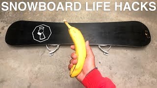 10 SNOWBOARD LIFE HACKS [upl. by Aidroc459]