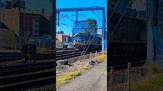 CF4406 leads triple header flour freight train with throttle up Hurstville freighttrain [upl. by Aeikan704]